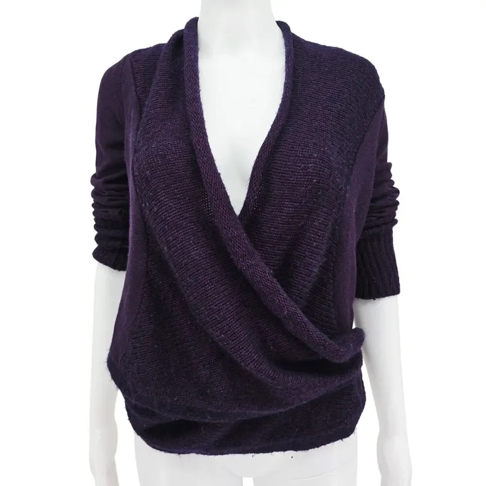 Anthropologie Angel of the North Cardigan Sweater Purple XS